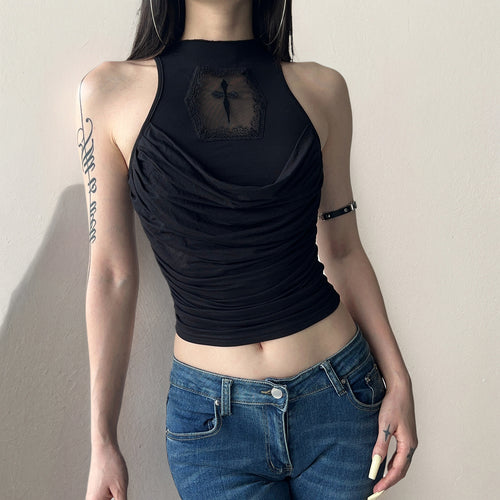 Damen elegantes Tanktop mit verspieltem Rückendetail Echo Archiv
