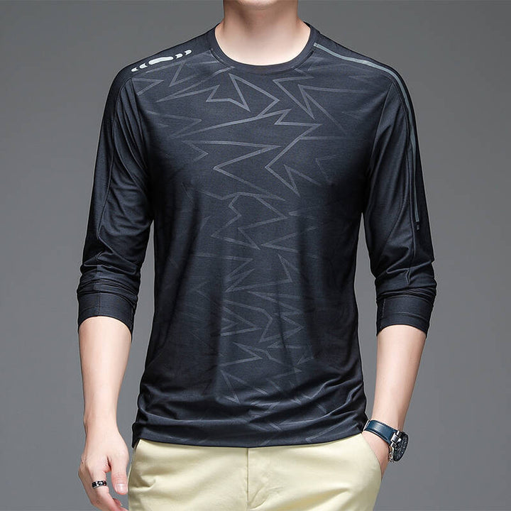 Herren Sportliches Langarm-Shirt mit innovativem Muster Echoarchiv