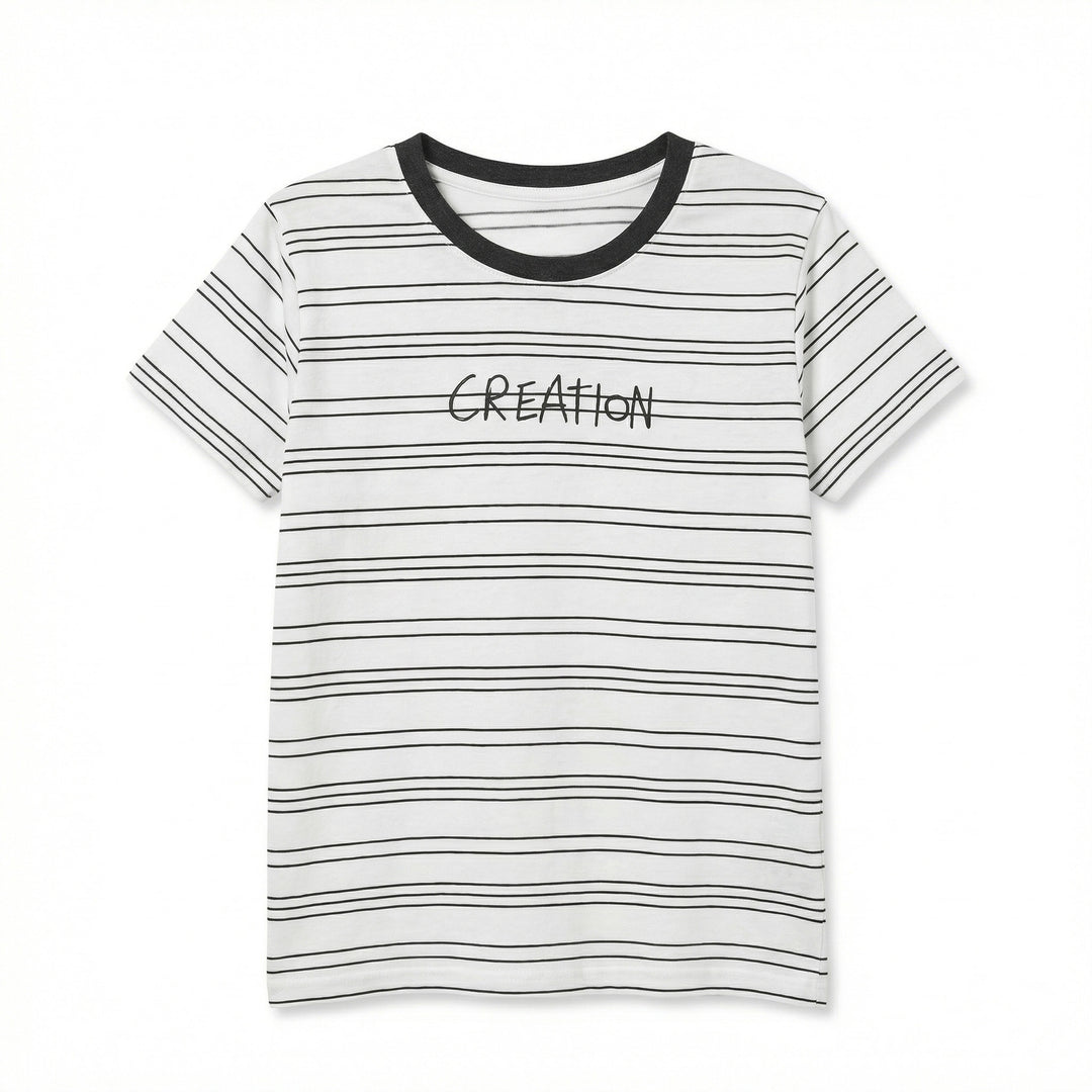 Damen Modernes Streifen-Shirt mit Rundhalsausschnitt Echo Archiv