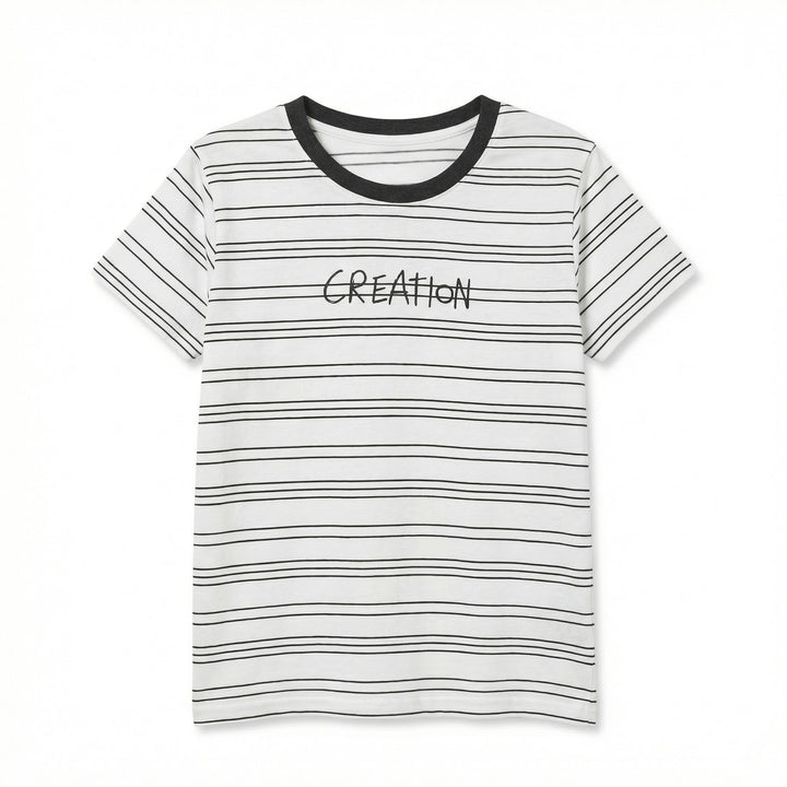 Damen Modernes Streifen-Shirt mit Rundhalsausschnitt Echo Archiv