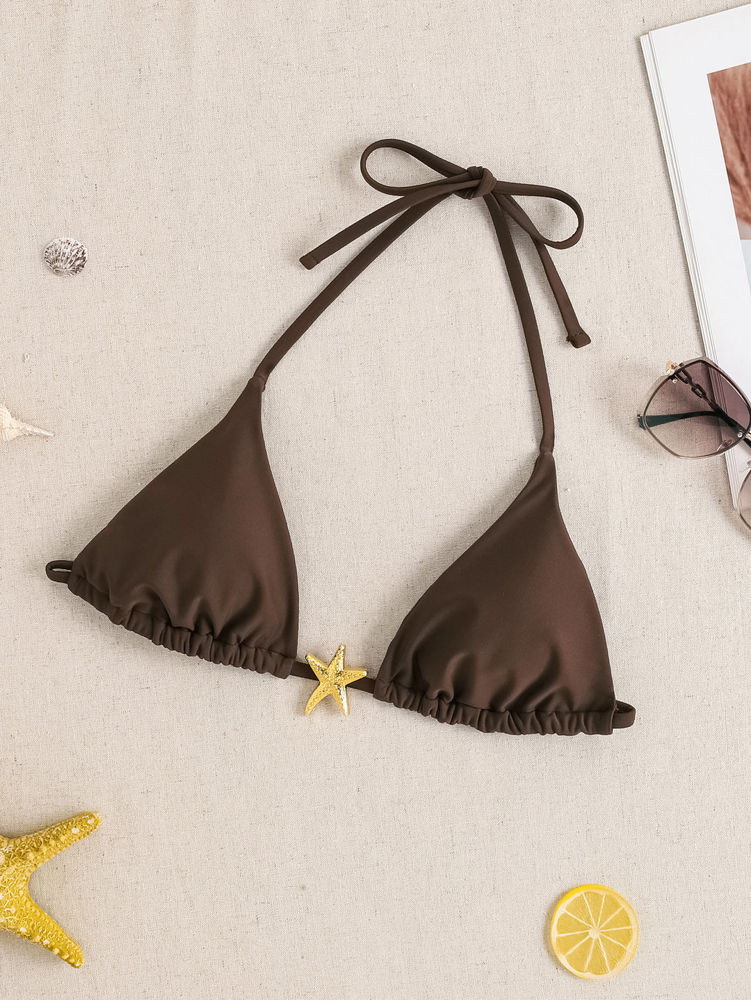 Damen Triangel-Bikini mit floralem Leopardenmuster und verstellbaren Bindebändern Echo Archiv
