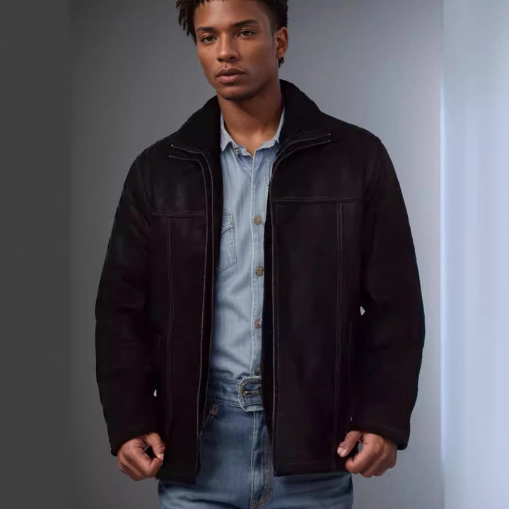 Herren Luxuriöse Echtlederjacke Echoarchiv