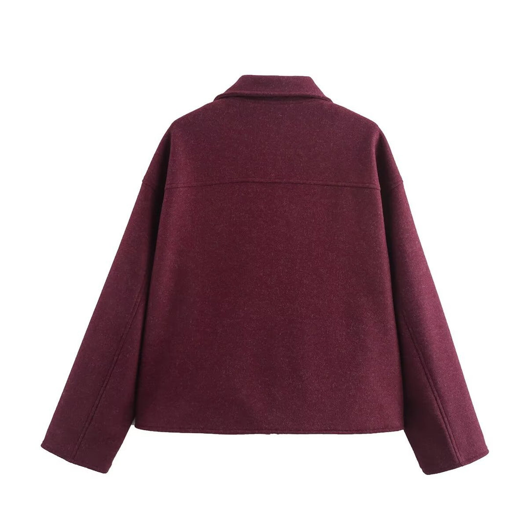 Damen Kurzjacke aus Wollmix mit großen Pattentaschen und durchgehendem Reißverschluss Echo Archiv