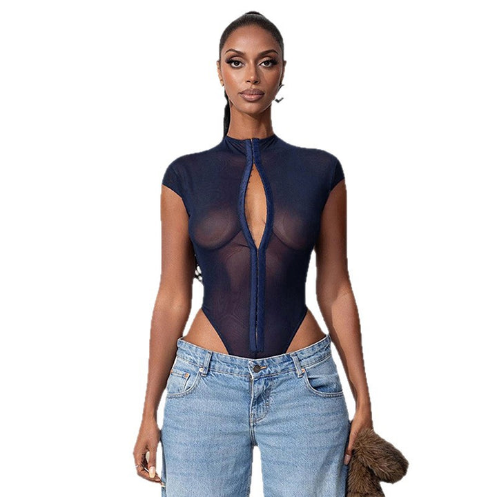 Damen Body mit transparentem Oberteil und raffiniertem Reißverschluss Echo Archiv
