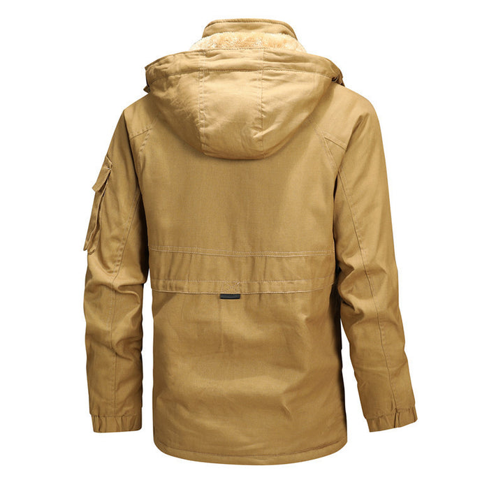 Herren wetterfeste Kapuzen-Canvasjacke mit Teddyfutter und Multifunktions-Taschen Echo Archiv