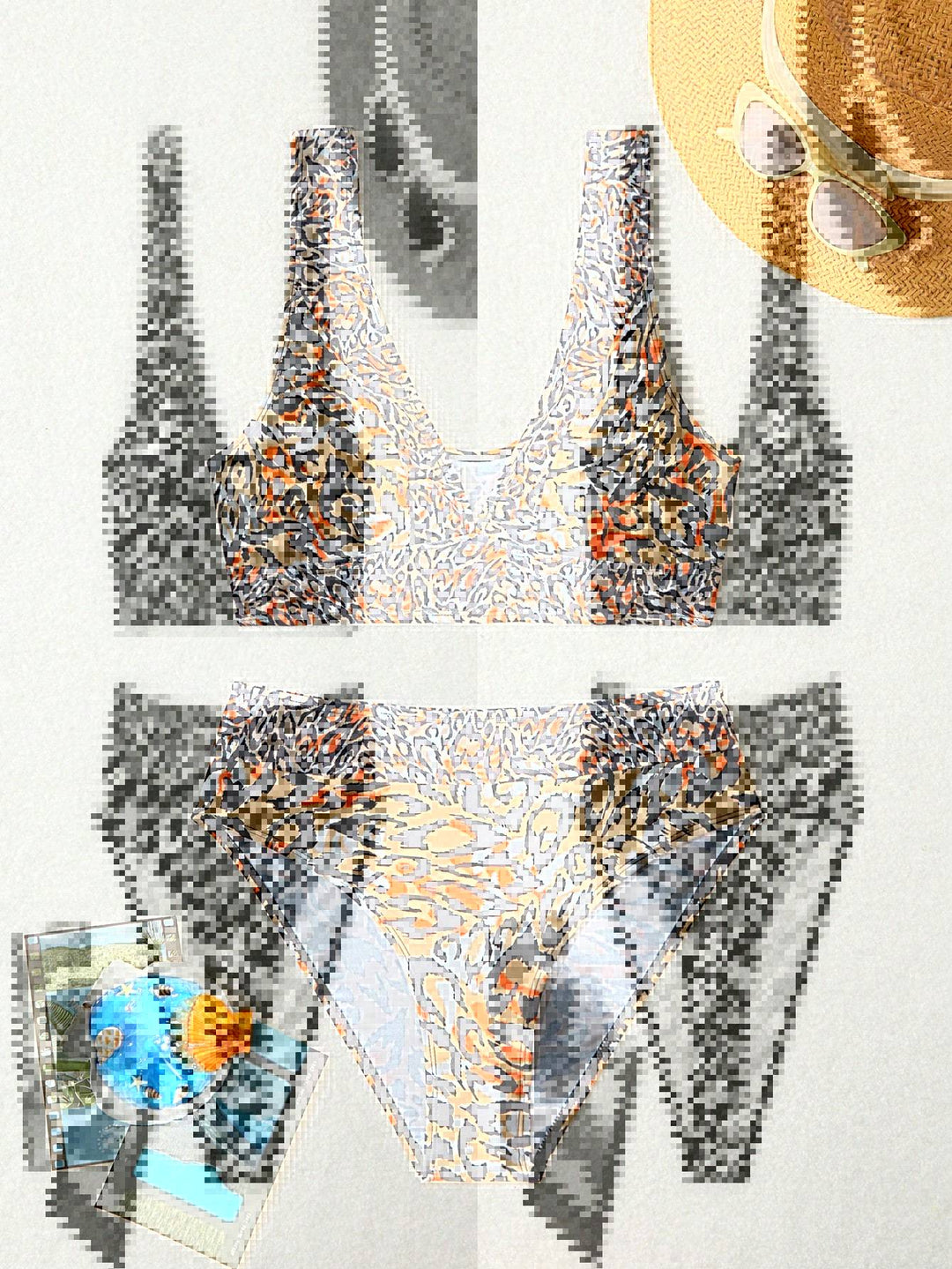 Damen Triangel-Bikini mit dekorativen Animal-Print Echo Archiv