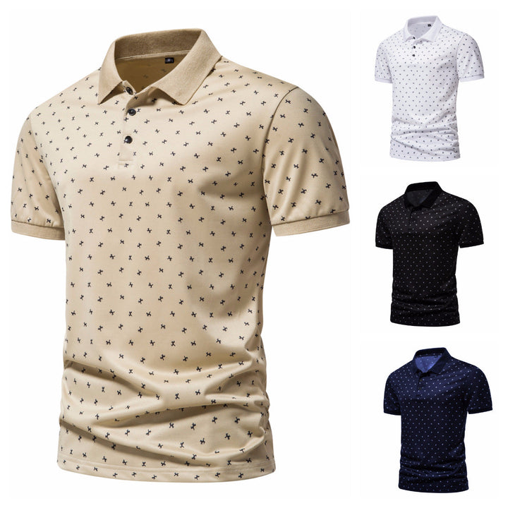 Herren Poloshirt mit Echoarchivrnem Muster und atmungsaktiven Eigenschaften Echoarchiv