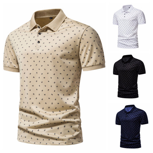 Herren Poloshirt mit Echoarchivrnem Muster und atmungsaktiven Eigenschaften Echoarchiv