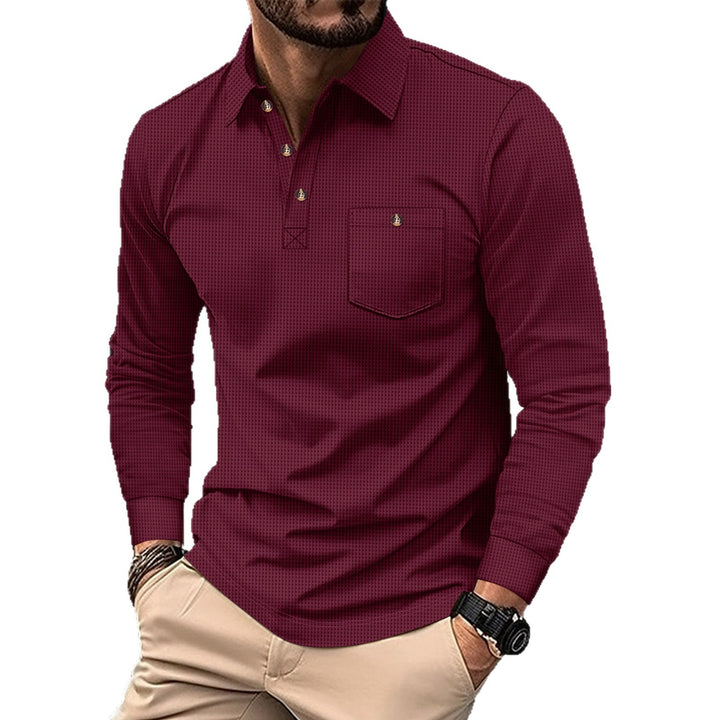 Herren modisches Langarmhemd mit strukturiertem Design Echoarchiv