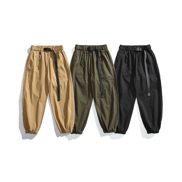 Herren Tapered-Canvas-Cargo-Jogger mit elastischem Kordelbund und integriertem Gurt Echo Archiv