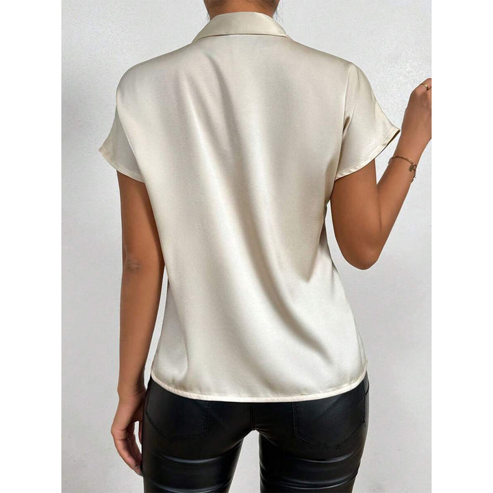 Damen Elegantes Satinoberteil mit Schleife Echo Archiv