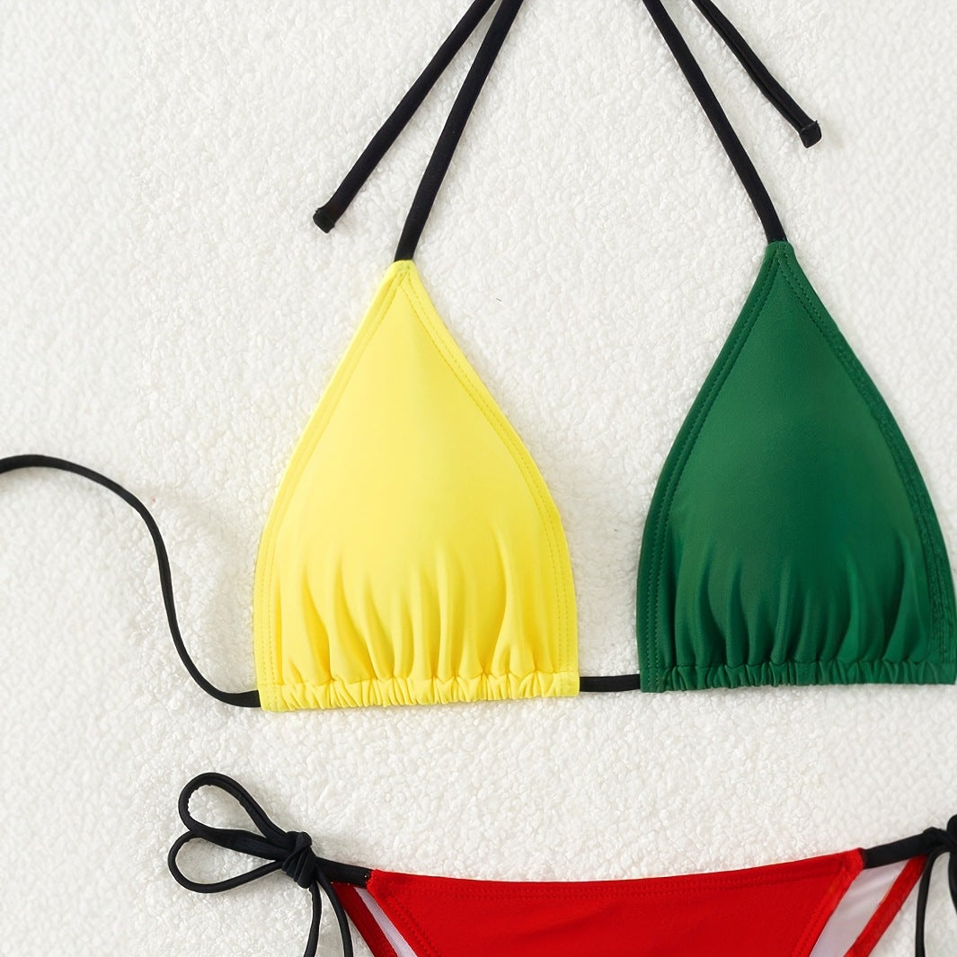 Damen Triangel-Bikini-Set mit modernen Bindebändern Echo Archiv