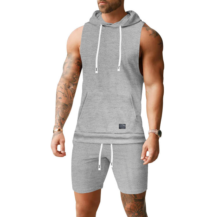 Herren Sportliches Kurzarm-Hoodie-Set Echoarchiv