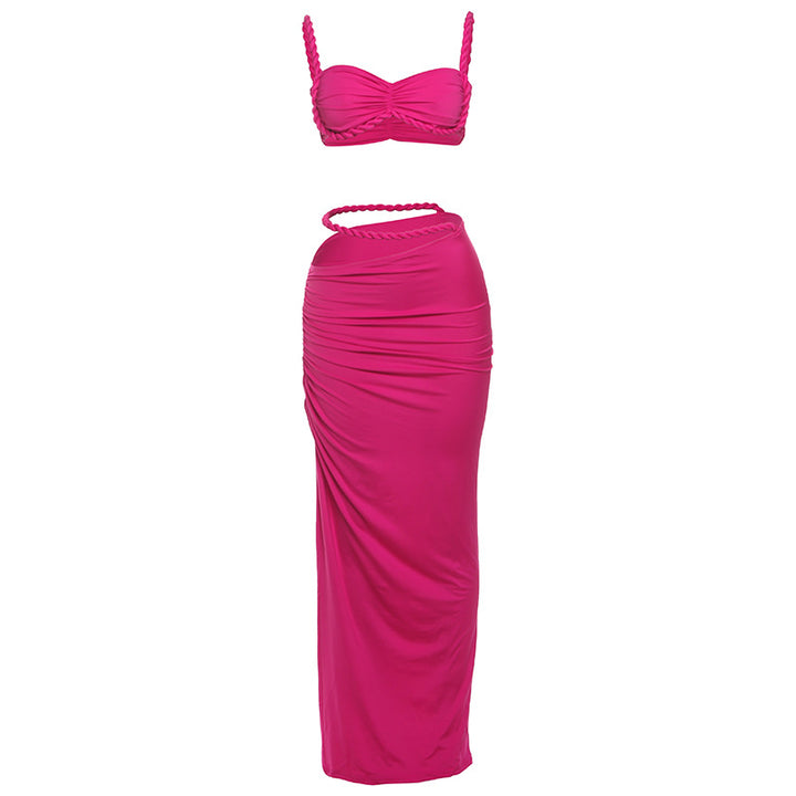 Damen Set mit crop Top und langem Rüschenrock Echo Archiv