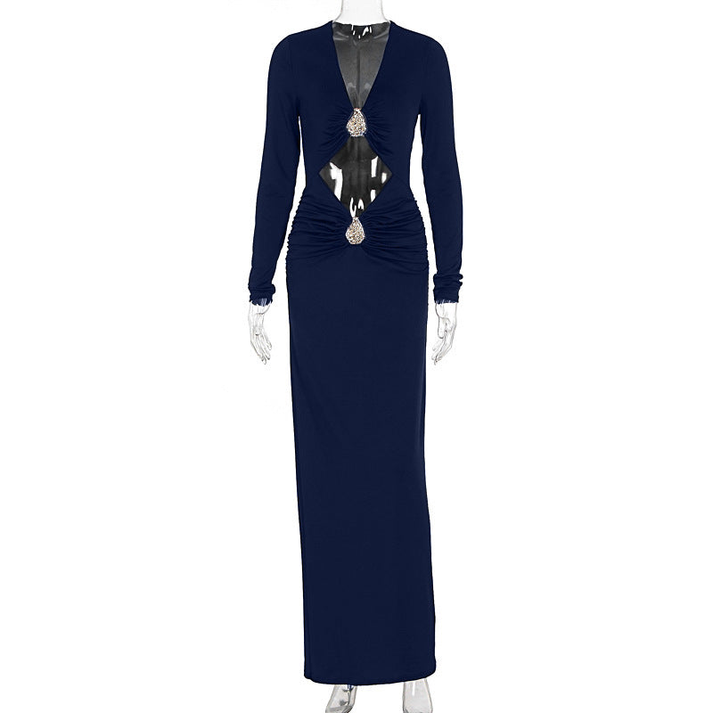 Damen Glamouröses Abendkleid mit raffinierten Cut-Outs und funkelnden Details Echo Archiv