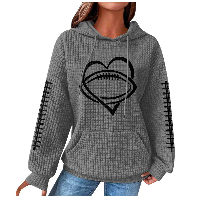 Damen Bequemer Kapuzenpullover mit Herzmotiv Echoarchiv
