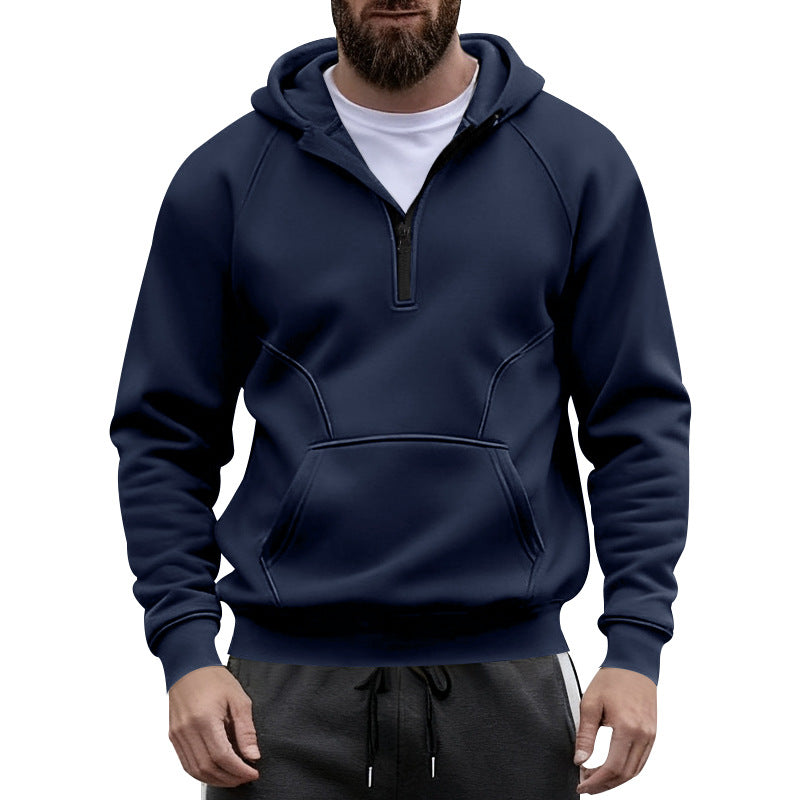Herren Fleece Kapuzenpullover mit Reißverschluss und Kängurutasche Echoarchiv