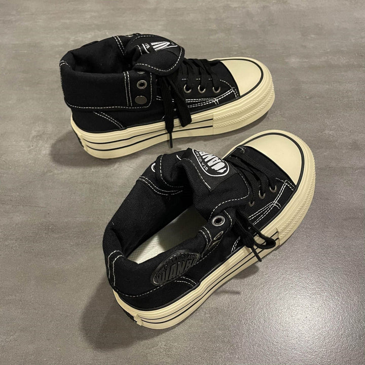 Damen High-Top Sneakers mit dicker Gummisohle und seitlichem Reißverschluss Echo Archiv