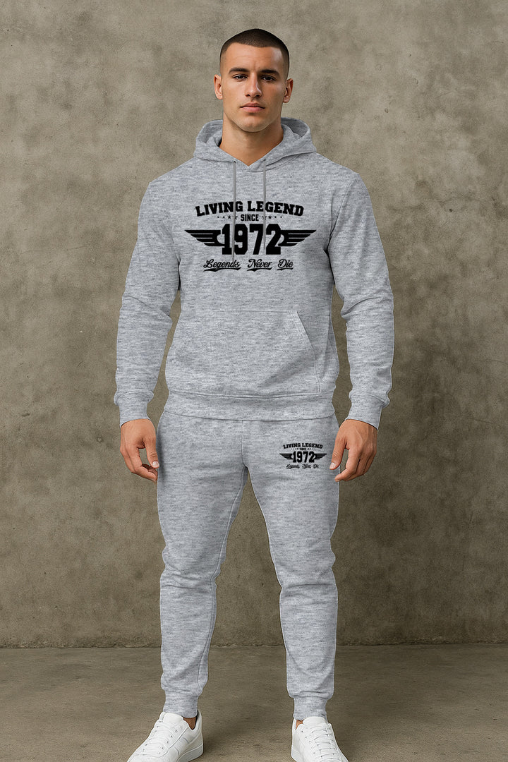 Herren Hoodie und Jogginghose Set mit modernem Druck Echoarchiv