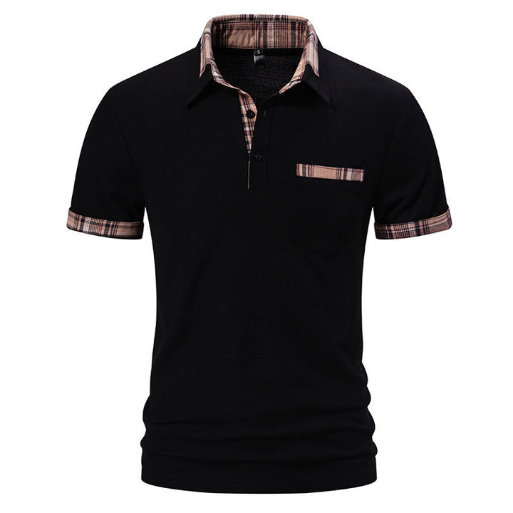 Herren Poloshirt mit modernem Karomuster und komfortablem Schnitt Echoarchiv