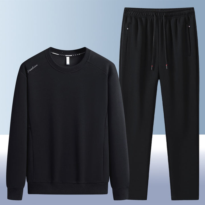 Herren Komfortables Mikrofleece-Trainingsset mit Rundhals‑Sweatshirt & tapered Jogginghose Echoarchiv