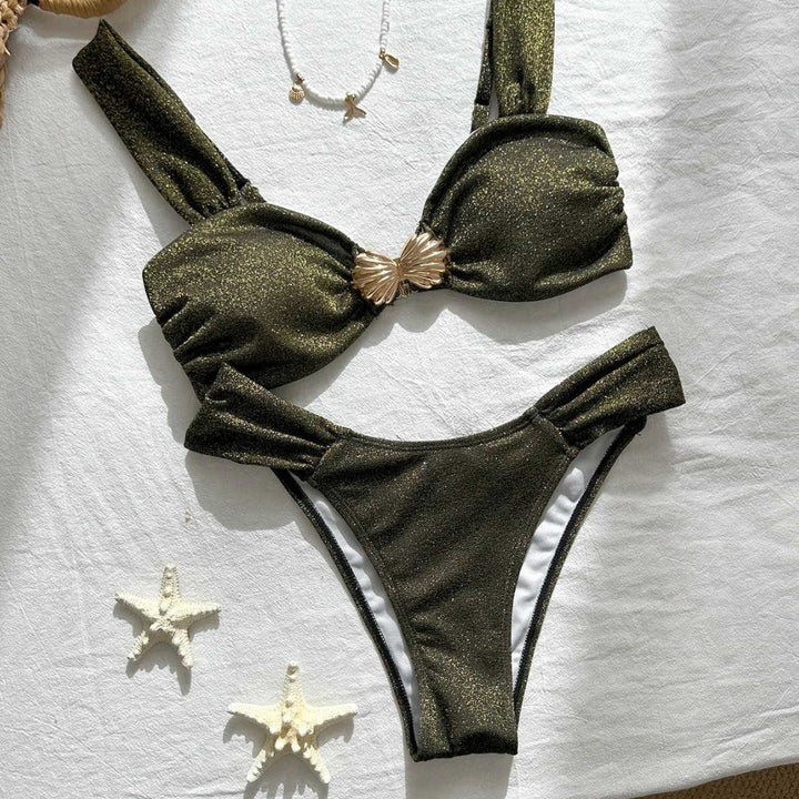 Damen Glitzernder Bikini mit dekorativem Muschel-Detail Echo Archiv