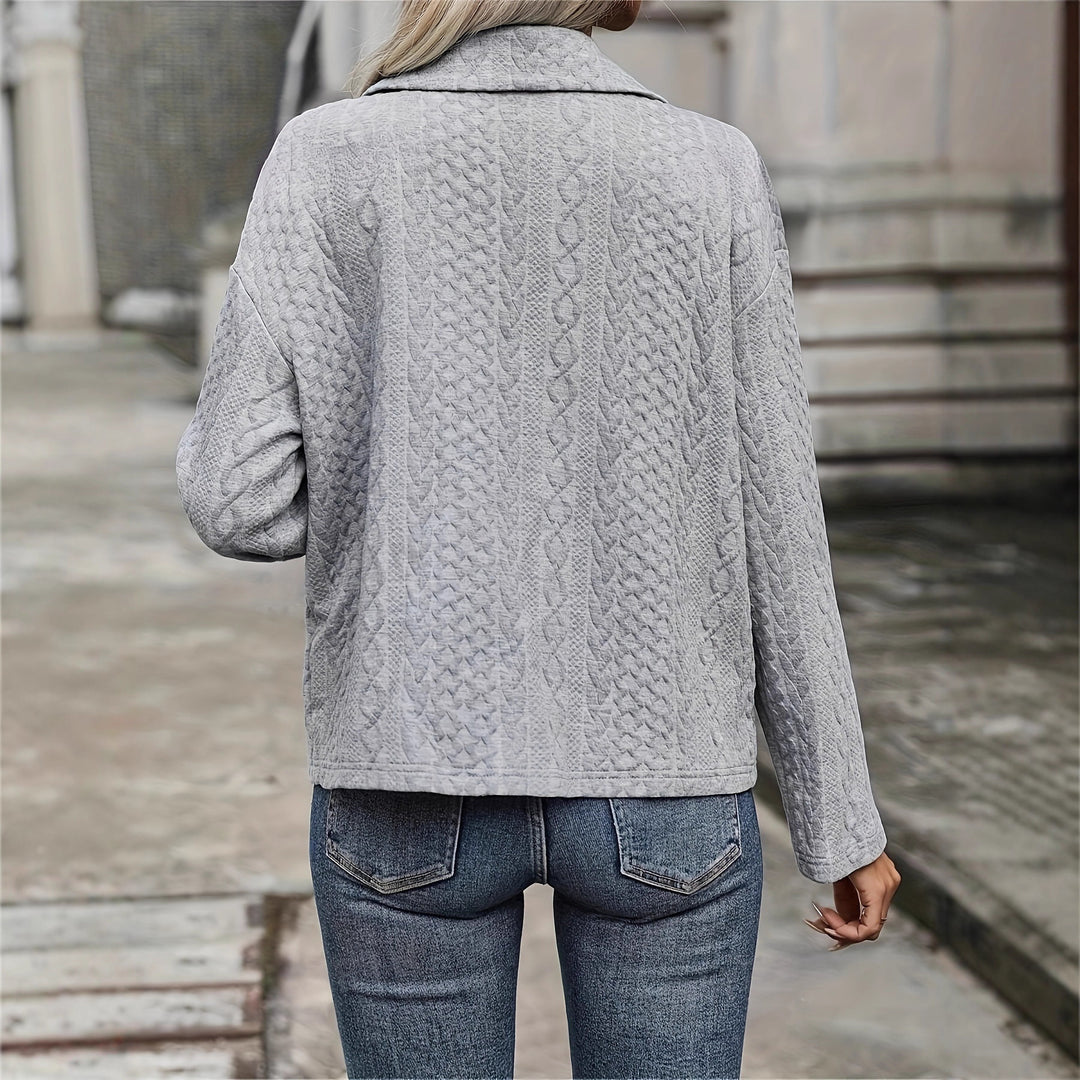 Damen Strukturierte Stepp-Hemdjacke mit Pattentaschen Echoarchiv