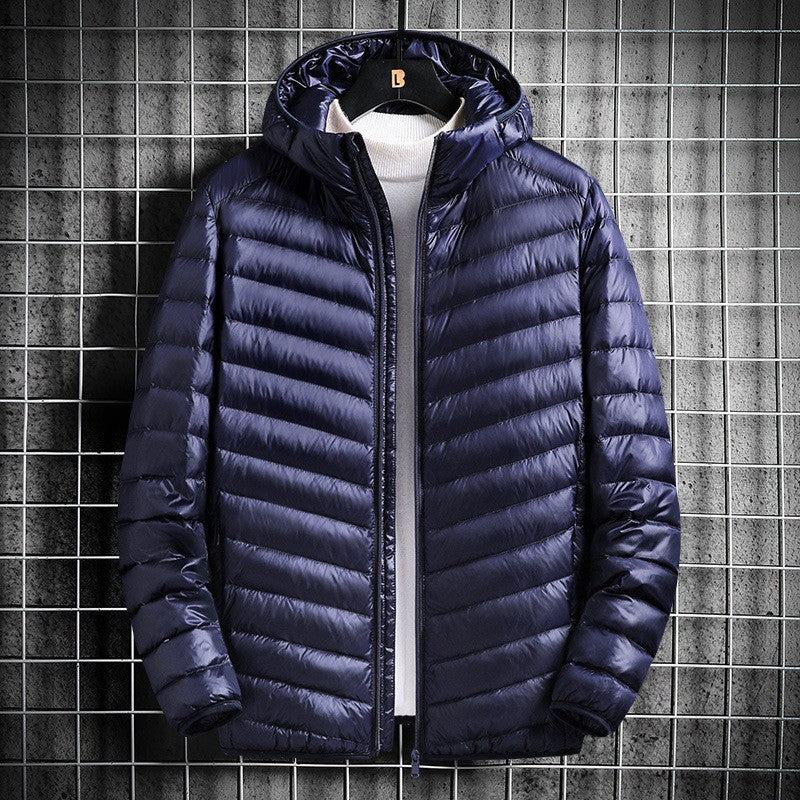 Herren nan ultraleichte Steppjacke mit Kapuze, winddichter Außenhülle und packbarem Thermofutter Echo Archiv