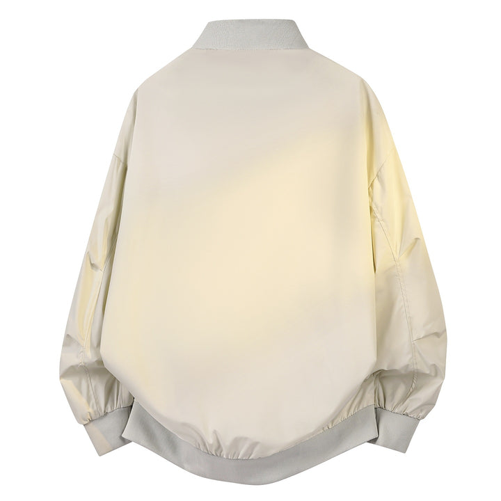 Damen Minimalistische leichte Nylon-Bomberjacke mit Rippkragen, Raglanärmeln & elastischem Saum Echoarchiv