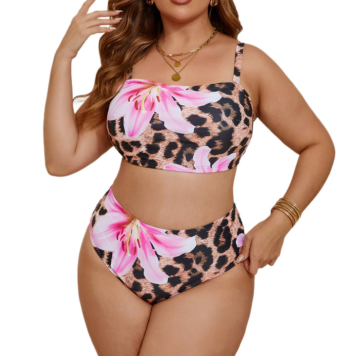Damen Hochgeschnittenes Bikini-Set mit farbenfrohem Blumendesign Echo Archiv