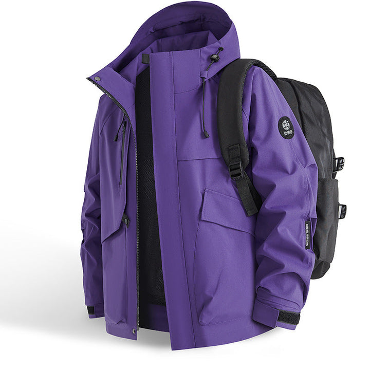 Herren technische Allwetterjacke mit praktischen Taschen und verstellbarem Kragen Echoarchiv