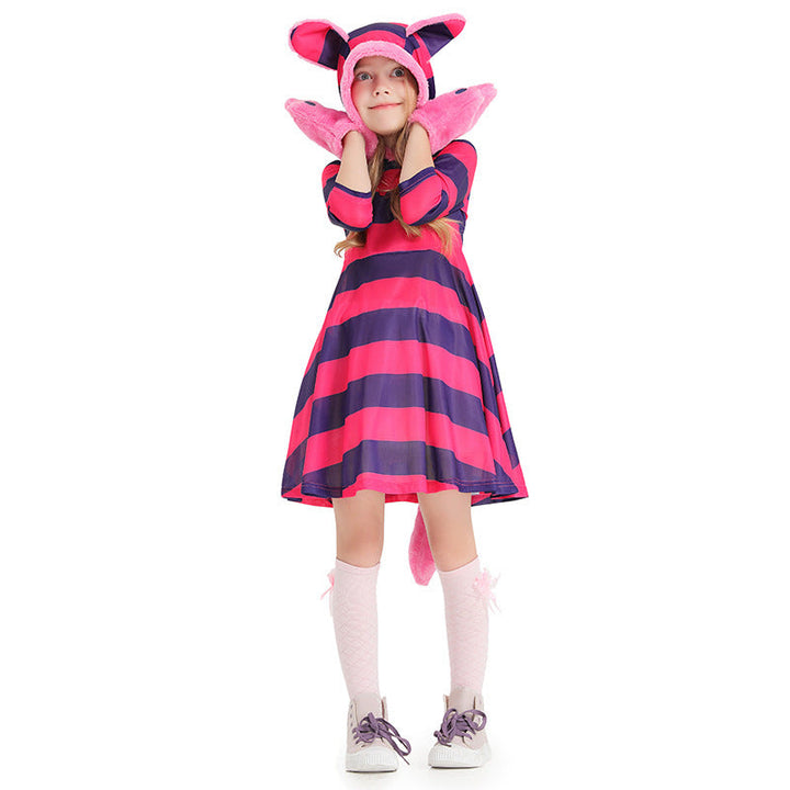 Mädchen Kapuzenkleid mit tierischen Ohren und verspielten Details Echo Archiv