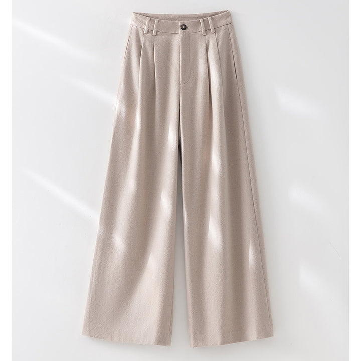 Damen Weite Bundfalten-Hochbundhose aus Wollmischung Echoarchiv