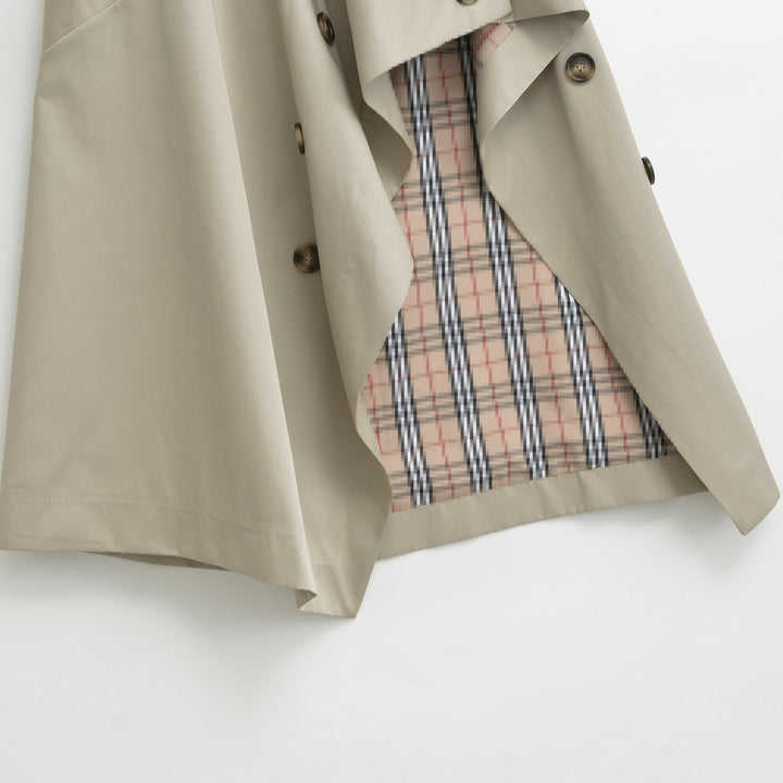 Damen Asymmetrischer Trench‑Rock mit Taillengürtel und dekorativen Knöpfen Echoarchiv