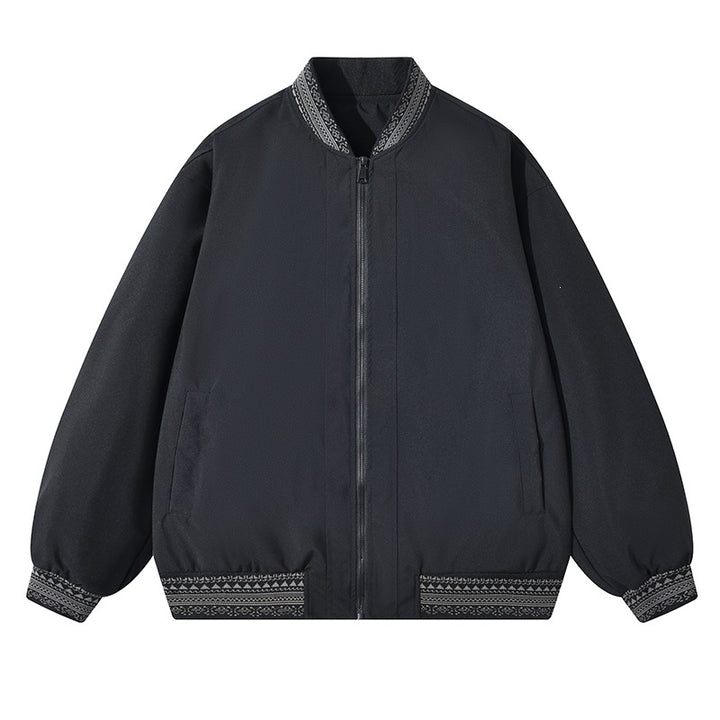 Damen Oversize Bomberjacke mit folklorischen Stickborden Echoarchiv