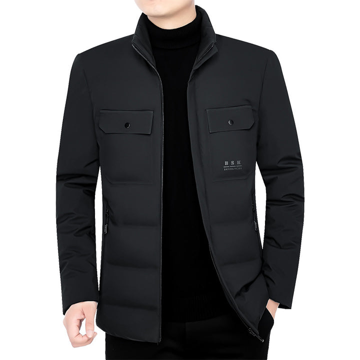 Herren Thermisch gepolsterte Cityjacke mit Stehkragen und Brustklappen – Taviero