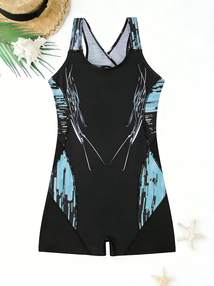 Damen Sportlicher Schwimmanzug mit ergonomischem Schnitt und buntem Design Echo Archiv