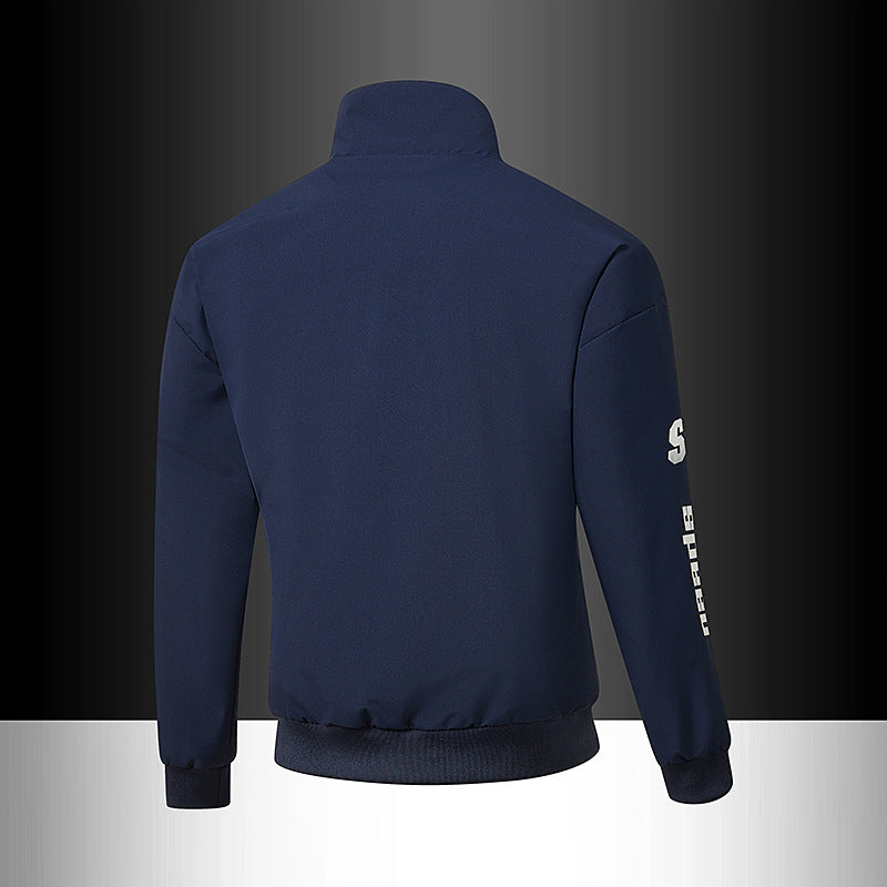 Herren Trackjacke im Motorsport-Look mit Logoprints und Stehkragen Echo Archiv
