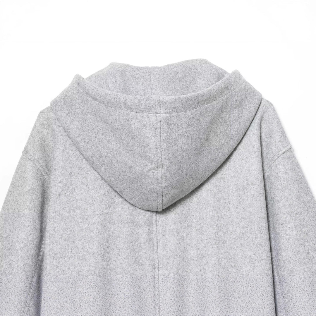 Damen Kurze Boxy-Kapuzenjacke aus Wollfleece mit Reißverschluss Echoarchiv