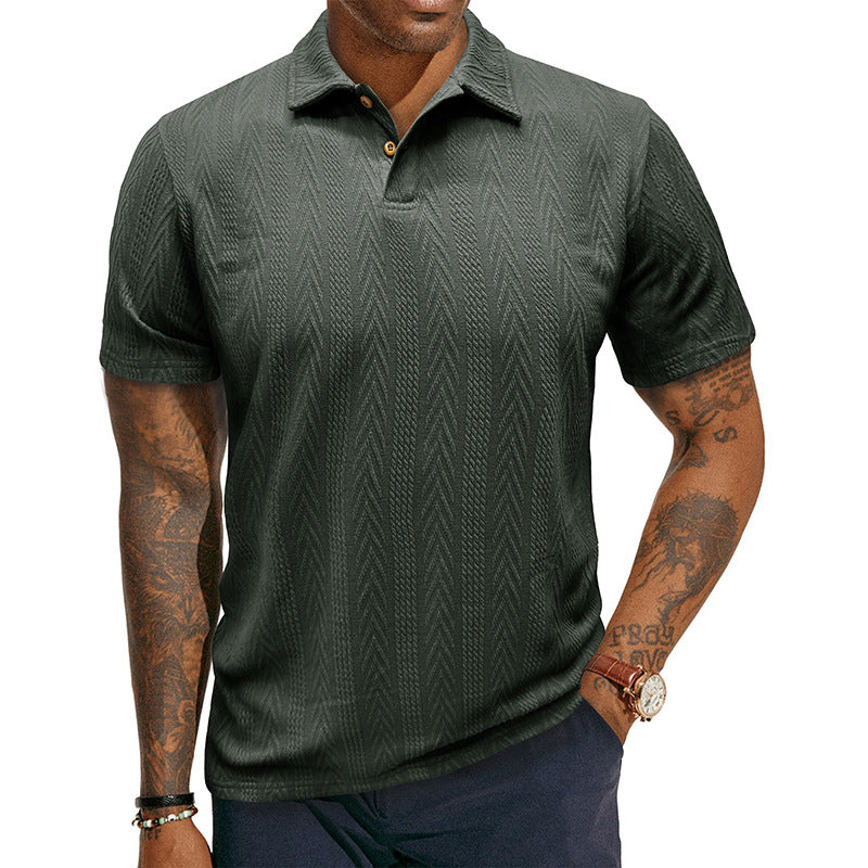 Herren Poloshirt mit strukturiertem Jacquard-Muster und modischem Kragen Echoarchiv