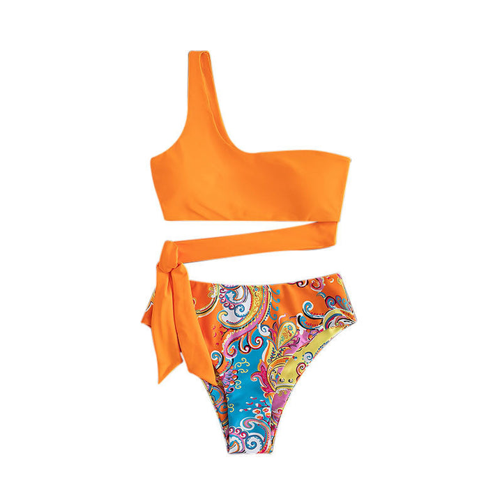 Damen einseitiger Bikini mit verspieltem Wickelbund Echo Archiv