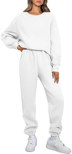 Damen Relaxed-Loungewear-Set mit Oversize Rundhals-Sweatshirt und taillierter High-Waist Jogginghose aus French Terry – Avérine
