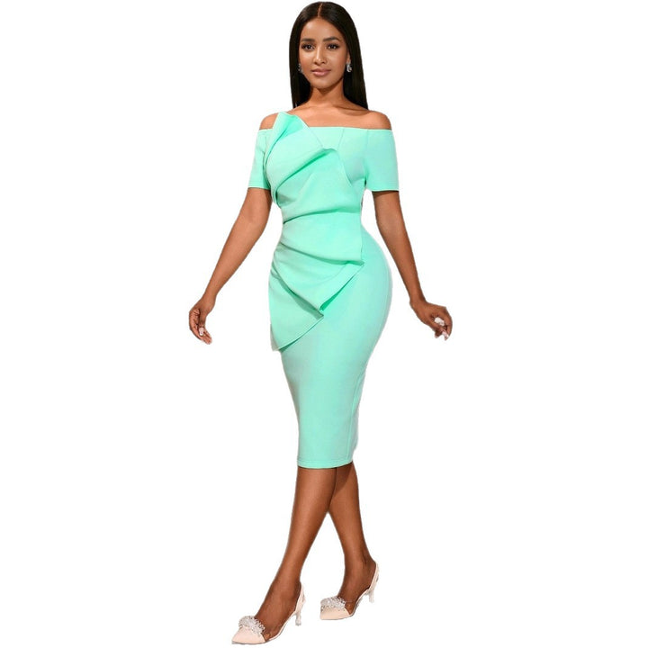 Damen Elegantes Wickelkleid mit asymmetrischem Design und Drapierungen Echo Archiv