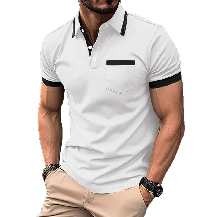 Herren modisches Kurzarm-Polohemd mit Tasche Echoarchiv
