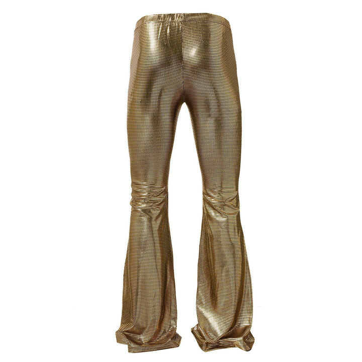 Herren glänzende Disco-Style Hose mit weitem Bein und auffälligem Muster Echoarchiv