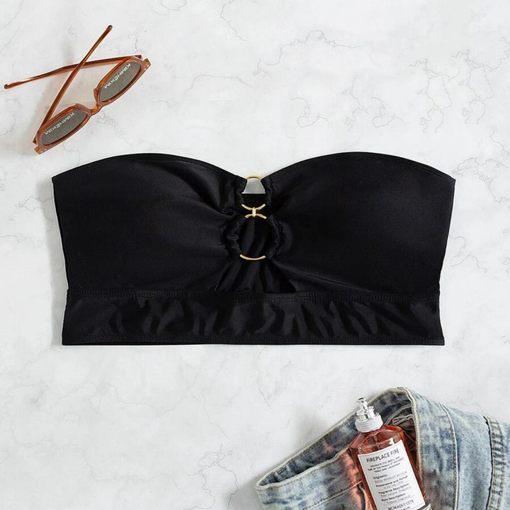 Damen Bandeau-Bikinioberteil mit raffiniertem Ringdetail Echo Archiv