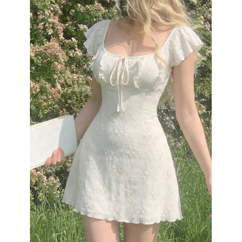 Damen Minikleid mit floralem Design und romantischen Rüschen Echo Archiv