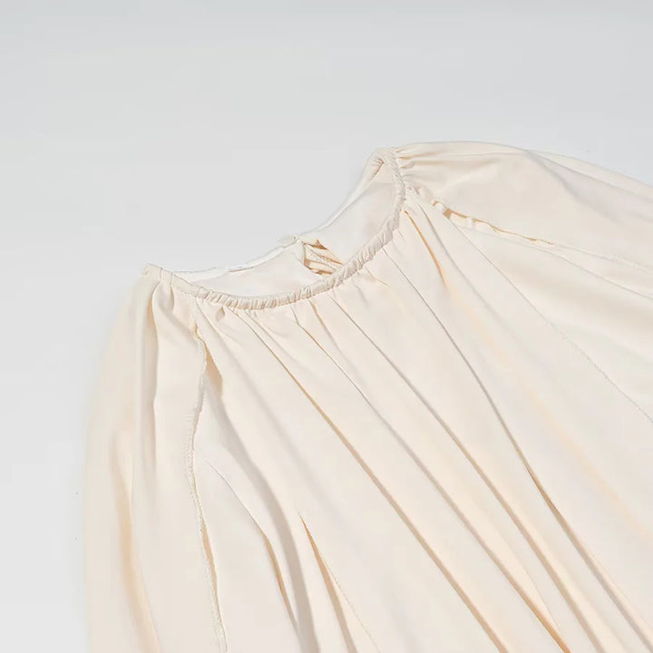 Damen nan plissiertes Cape-Top mit weitem Fall, langen Ärmelschlitzen und elastischem Rundhalsausschnitt Echo Archiv