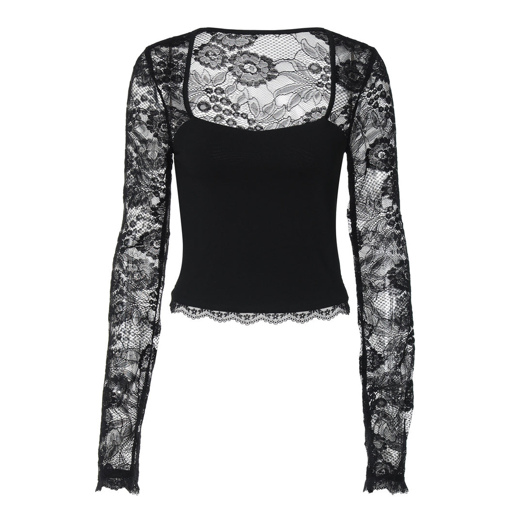 Damen Elegantes Oberteil mit Spitzendetails Echo Archiv