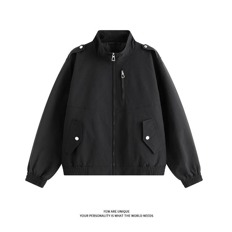 Herren praktische Freizeitjacke mit hohem Kragen und seitlichen Eingrifftaschen Echoarchiv